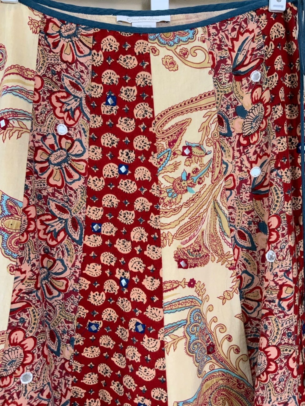 Charlotte Russe Vintage 2000's Paisley Bohemian Midi Skirt - Picture 3 of 16